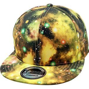 Galaxy Snapback Flat Brim Hat Multicolor Adult Unisex OS Casual Everyday Skater